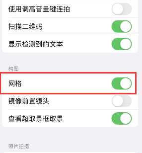 磁县苹果手机维修网点分享iPhone如何开启九宫格构图功能 