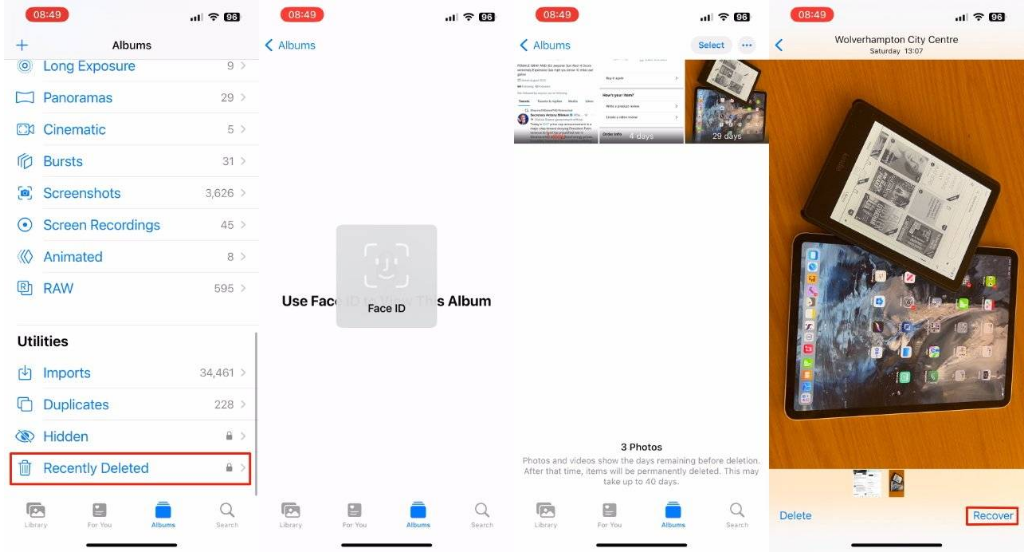 磁县苹果14维修分享 iPhone14 上恢复已删除的照片 